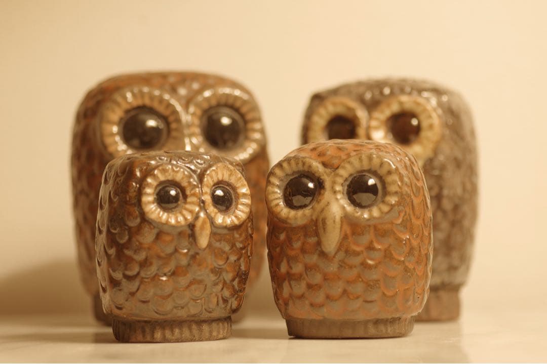 幸せを呼ぶ ふくろう Lars Bergsten ラース・バーグステン 梟 6羽