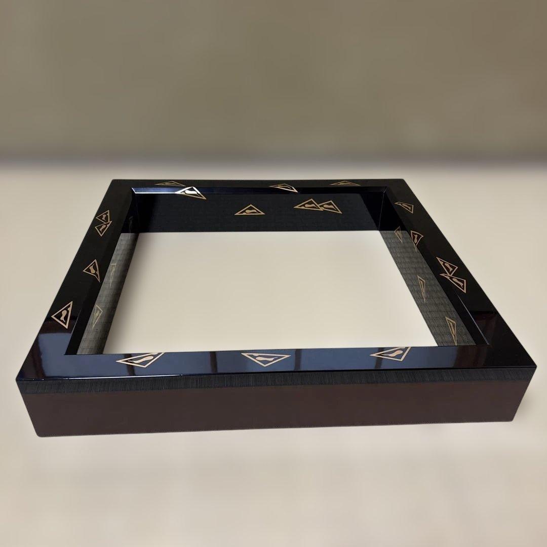 【茶道具】田中表阿弥造　鱗鶴蒔絵　炉縁（共箱）