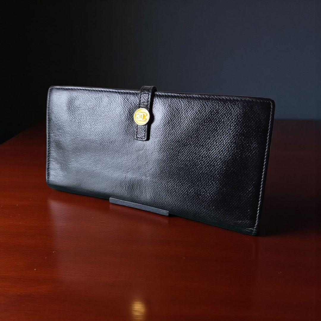 CHANEL シャネル キャビアスキン ブラック 二つ折り財布