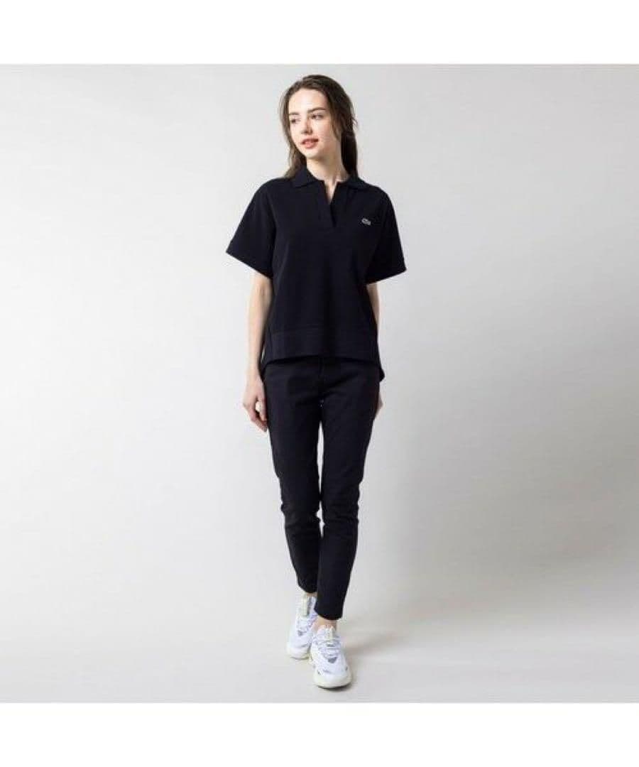 LACOSTE ラコステ スキッパー ネック ポロシャツ ブラック