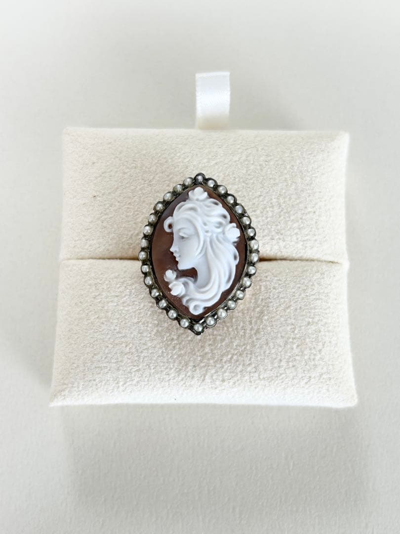 ⭐︎週末びっくりお値下げ⭐︎イタリア製カメオ　ハッピー女神横顔リング（K14）