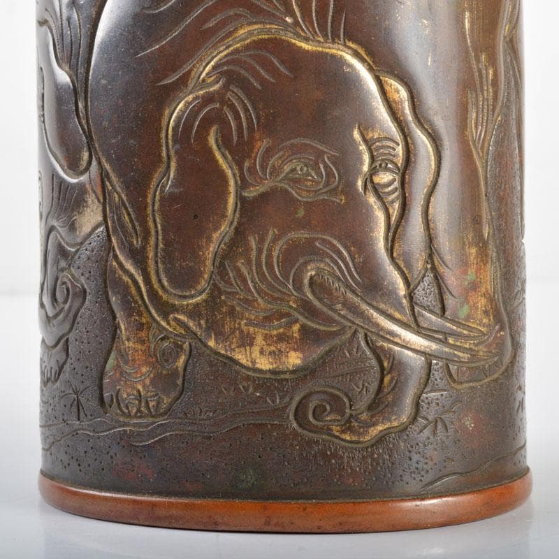 中国 古銅 刻象文 酒燗器 ちろり 酒瓶 M R4707