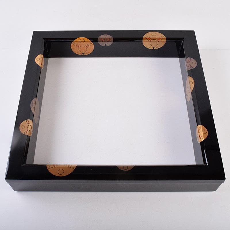 茶道具 輪島塗 蒔絵職人 日野拓也作 玉兎蒔絵 炉縁 共箱 M R8986B