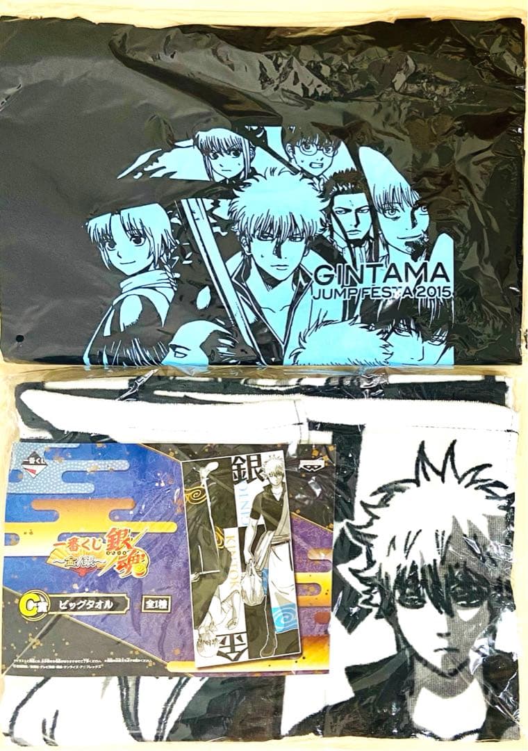 銀魂 布類セット タオルハンカチ 手ぬぐい トートバッグTシャツ銀時