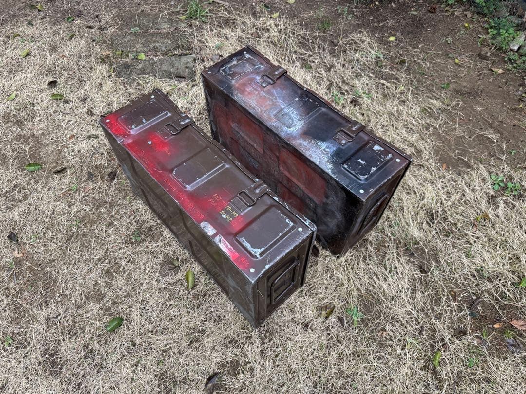 希少！ 米軍放出品 ヴィンテージ アンモボックス スチール製 2個セット