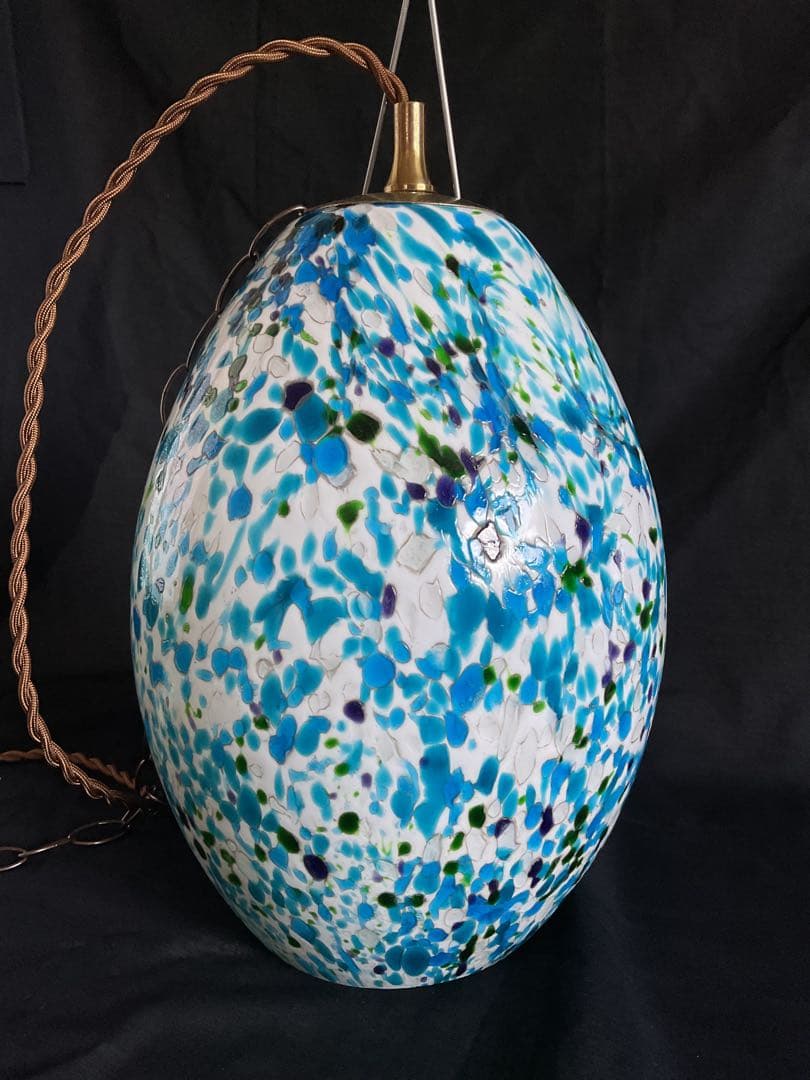 1960年代ヤマギワ・オリジナル「エッグ型ペンダントランプ