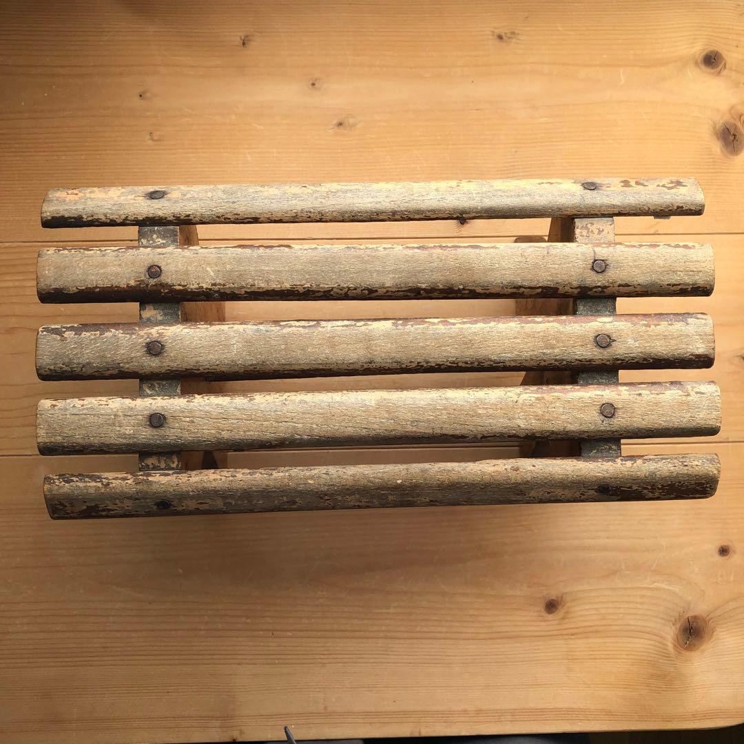 古い小さな踏み台　スツール　アンティーク　フランス　フットレスト　no.161