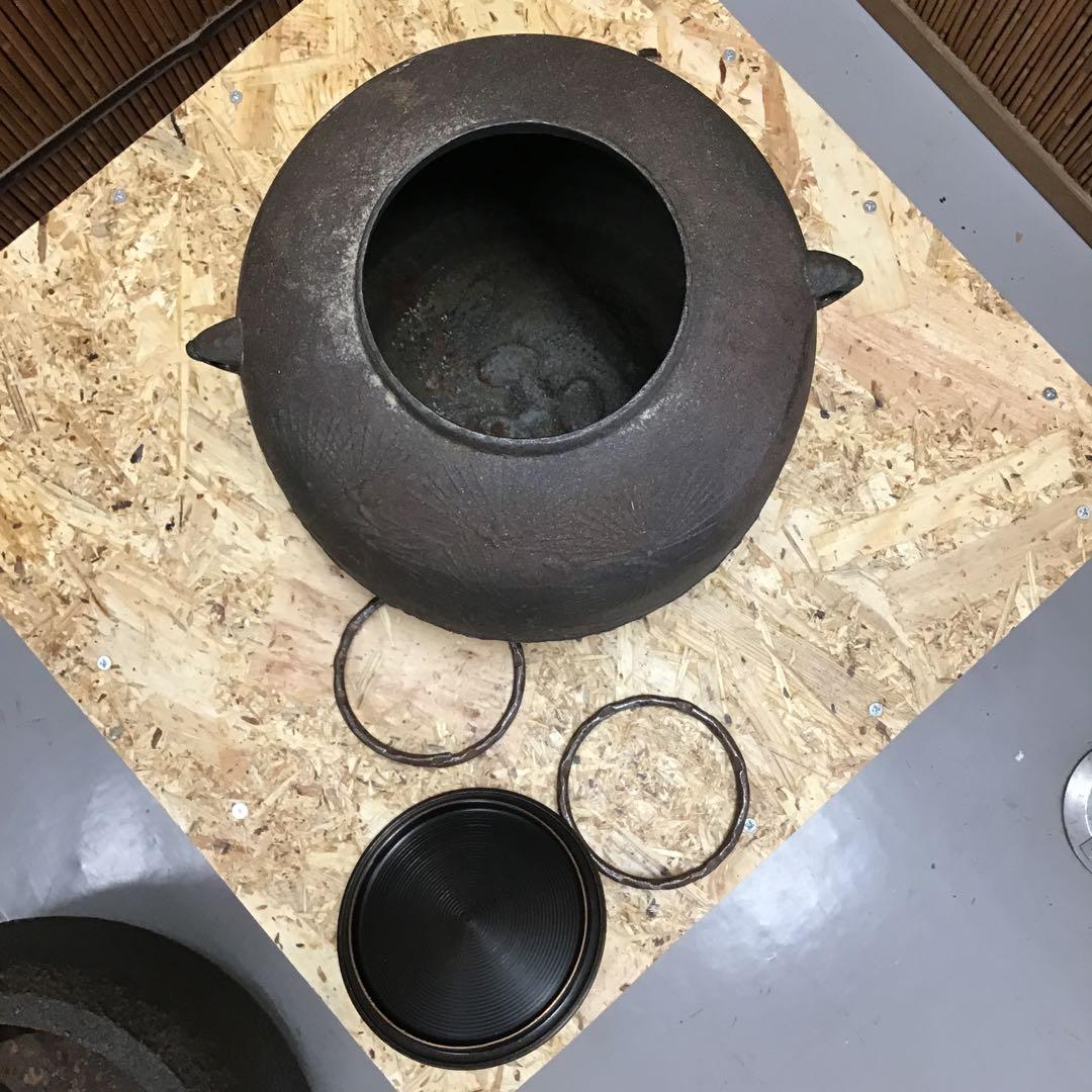 茶道具炉➕釜➕釜リング➕灰 IT236KM