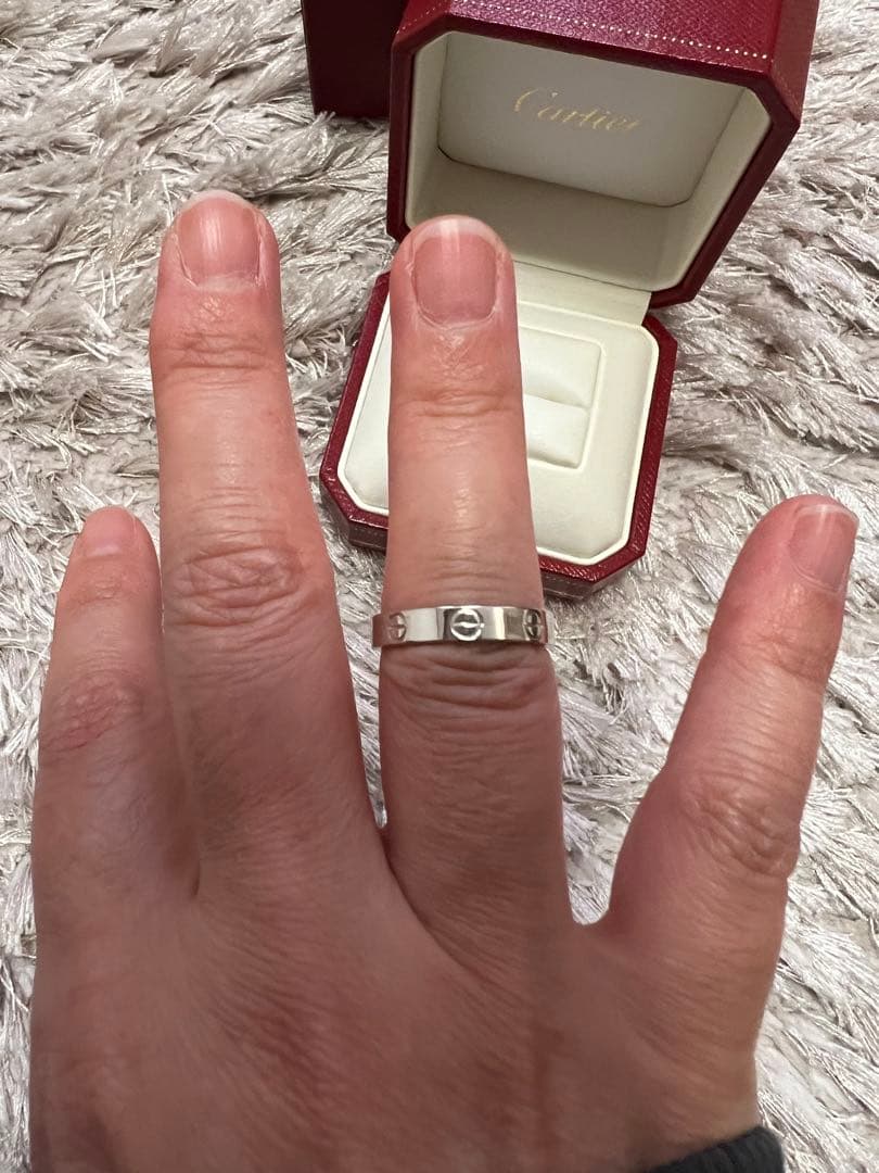 Cartier ミニラブリング ホワイトゴールド 専用ボックス付き　５２