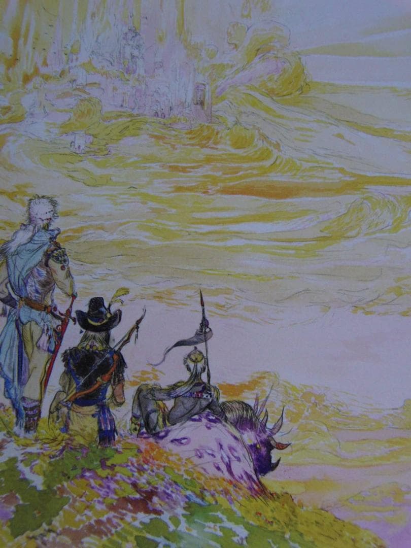 天野喜孝、【黄金の城】、希少な額装用画集より、新品額装付、状態良好