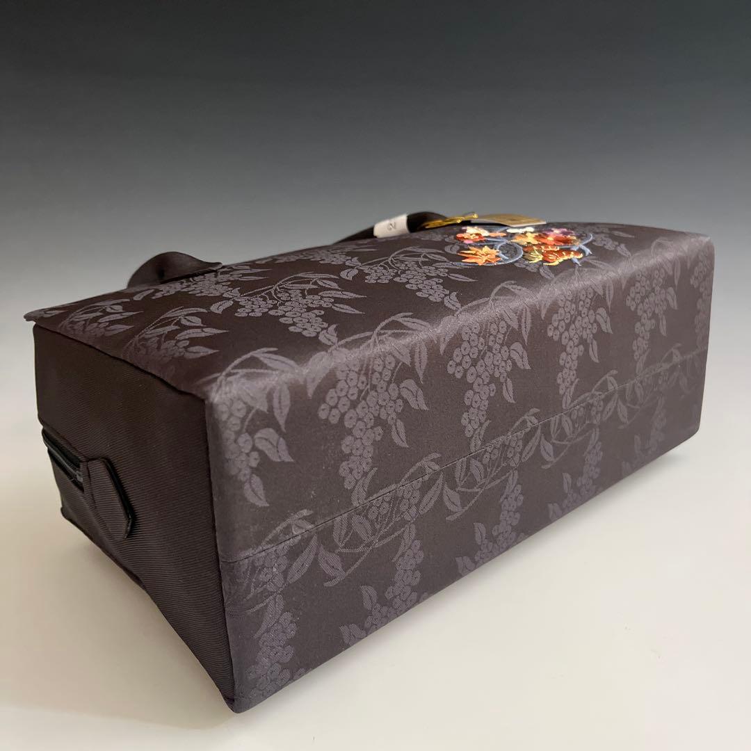 新品未使用品　京都 西陣織正絹帯地使用　利休バッグお茶席　25906