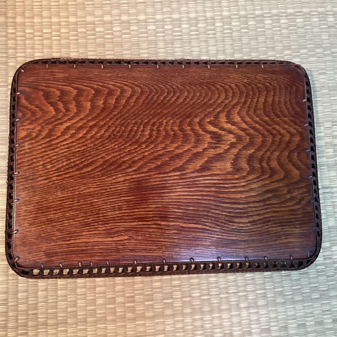 煎茶盆 ③ 編み込み縁取り四方盆