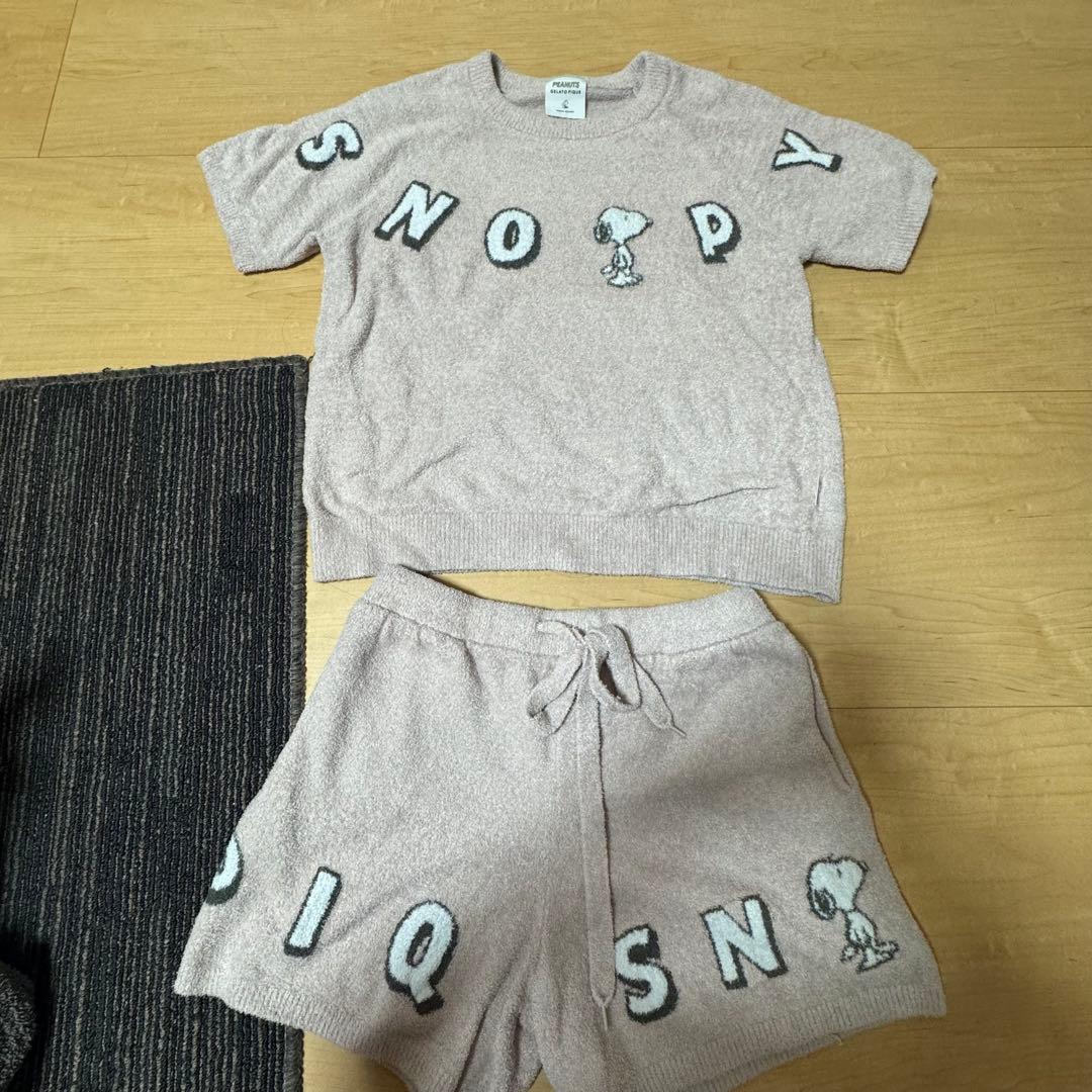 ジェラートピケ スヌーピー セットアップ ピンク 耳 長ズボン パンツ 半袖