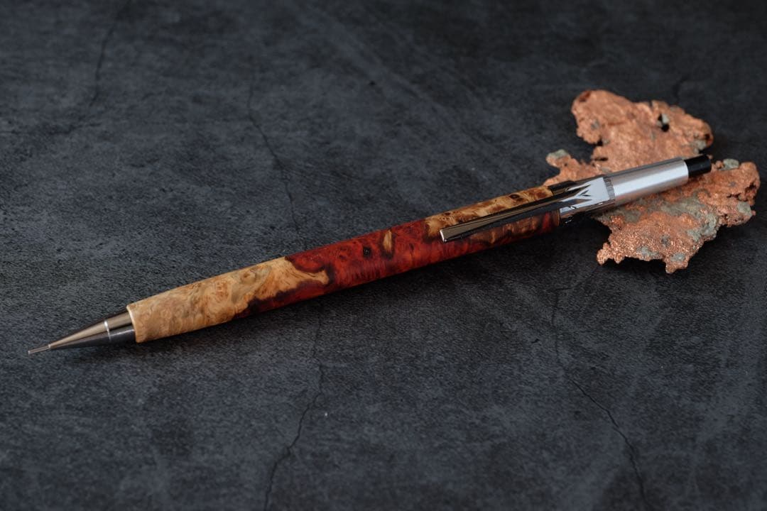 PG5木軸カスタム0166 高村杢工房 製図用シャープペンシル 花梨瘤極上の