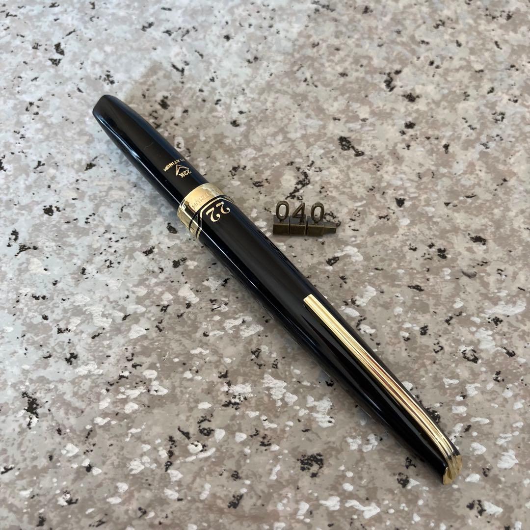 040 オーバーホール済み 万年筆 PLATINUM プラチナ ショート22k