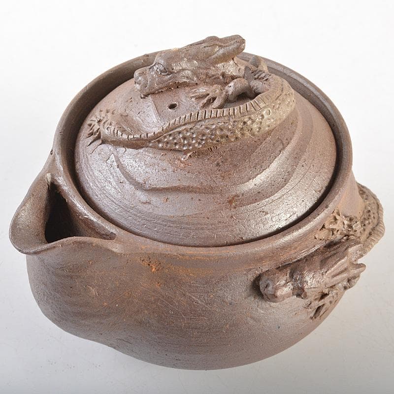 煎茶道具　備前焼　緒方一輝作　宝瓶　共布共箱　M　R7490