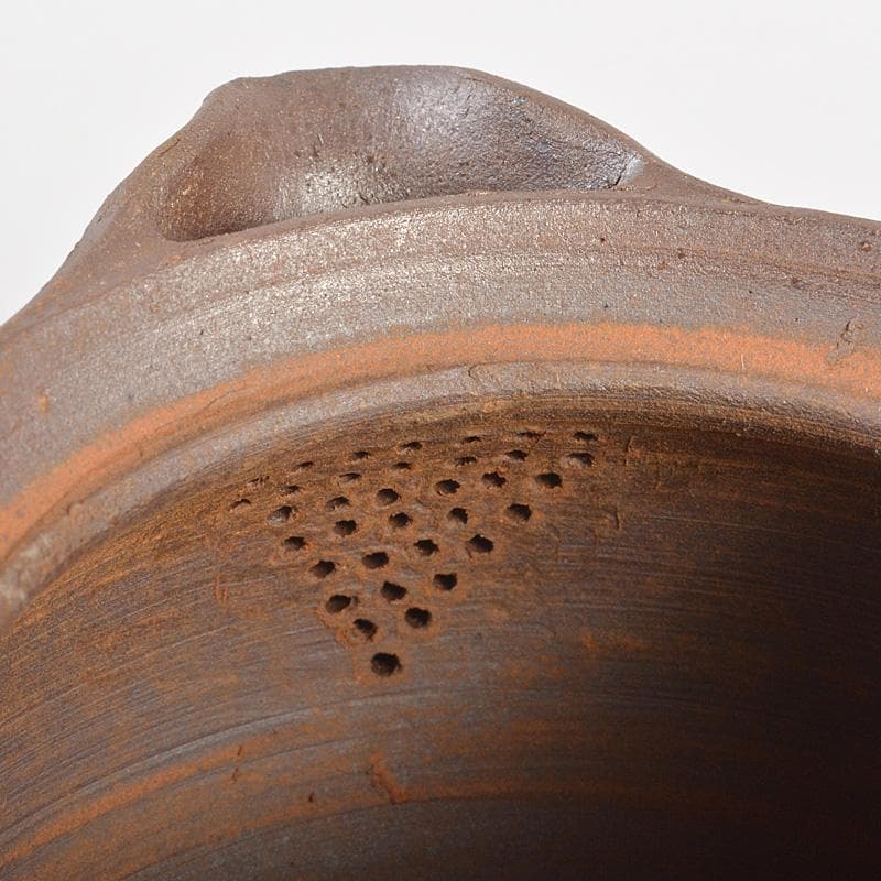 煎茶道具　備前焼　緒方一輝作　宝瓶　共布共箱　M　R7490