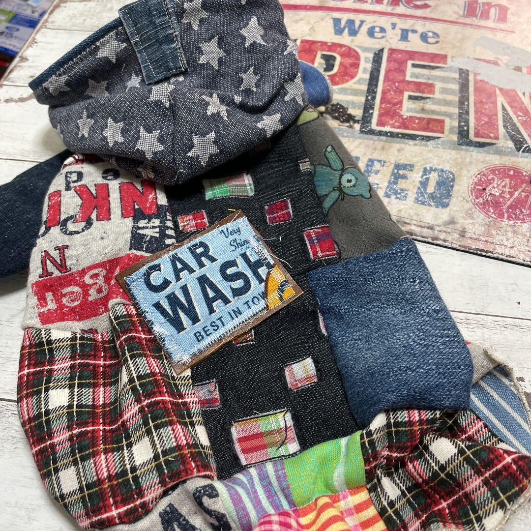 犬服^ ^つぎはぎパーカー full of vigor（フルオブビガー） 犬 服 接触冷感 フード付 メッシュ