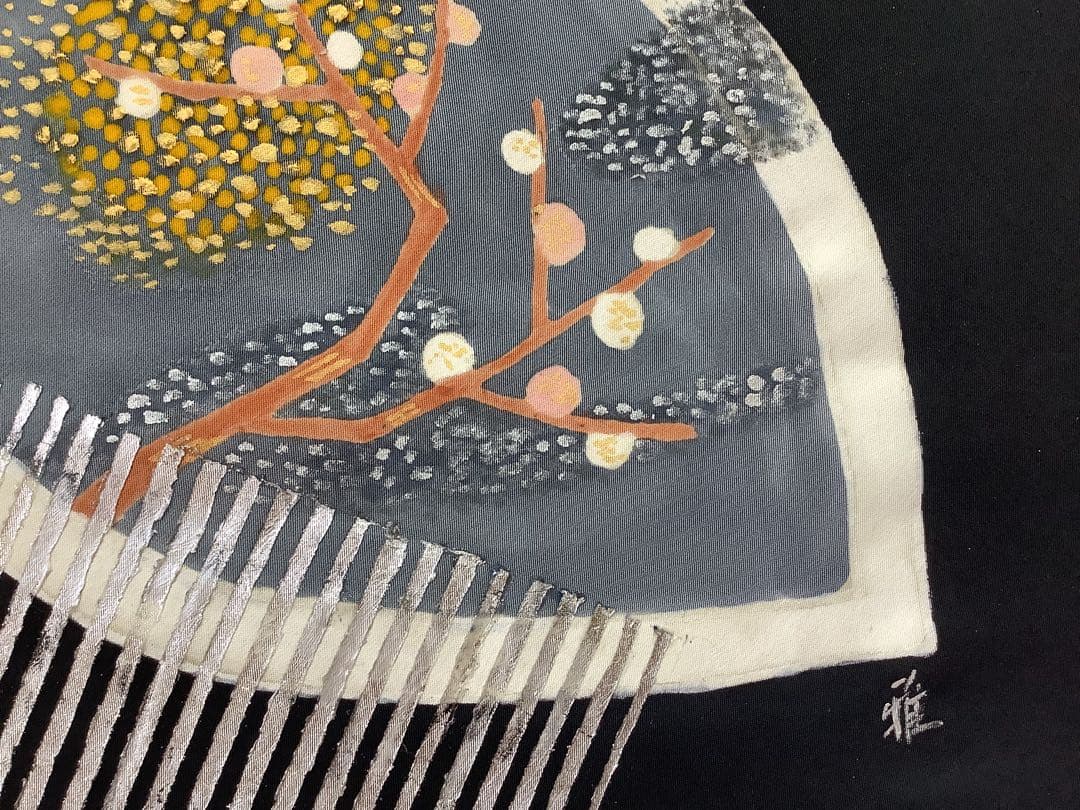 安達雅一 「白い風」工芸 染額 染織工芸作家 東京友禅 日展会友・