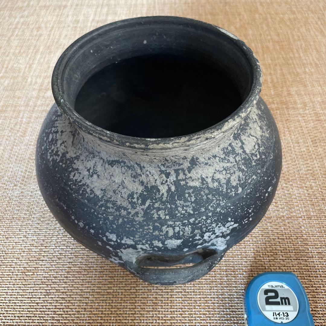 中国古美術 黒陶 壺 竜山文化 Chiping Black Pottery