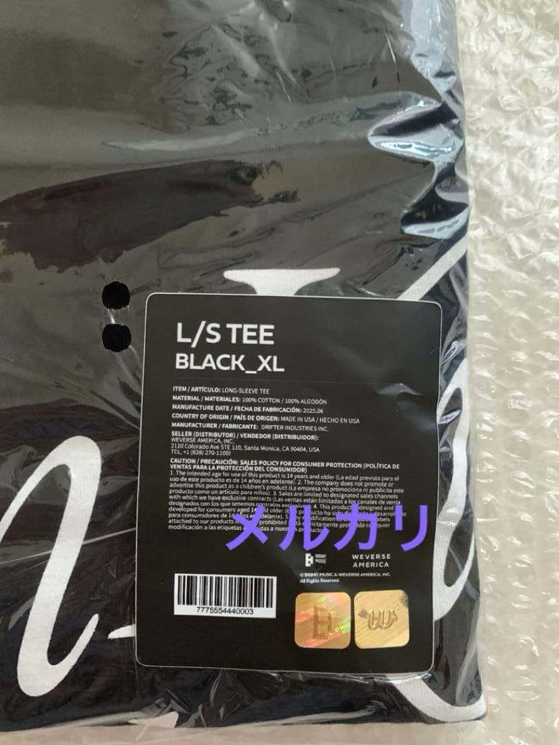 BTS Jin Team Kim Seokjin 長袖Tシャツ・XL黒・新品