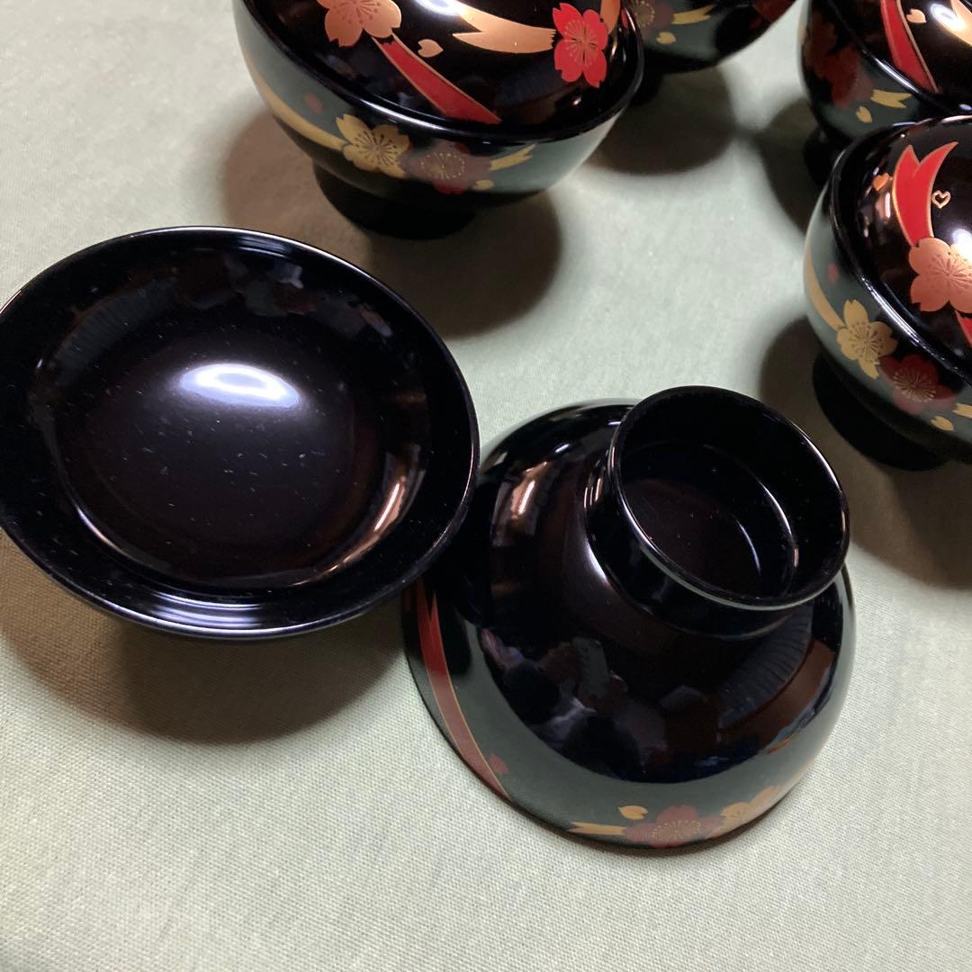 会津塗 蓋付きお吸物椀 雑煮椀 5客セット - メルカリ