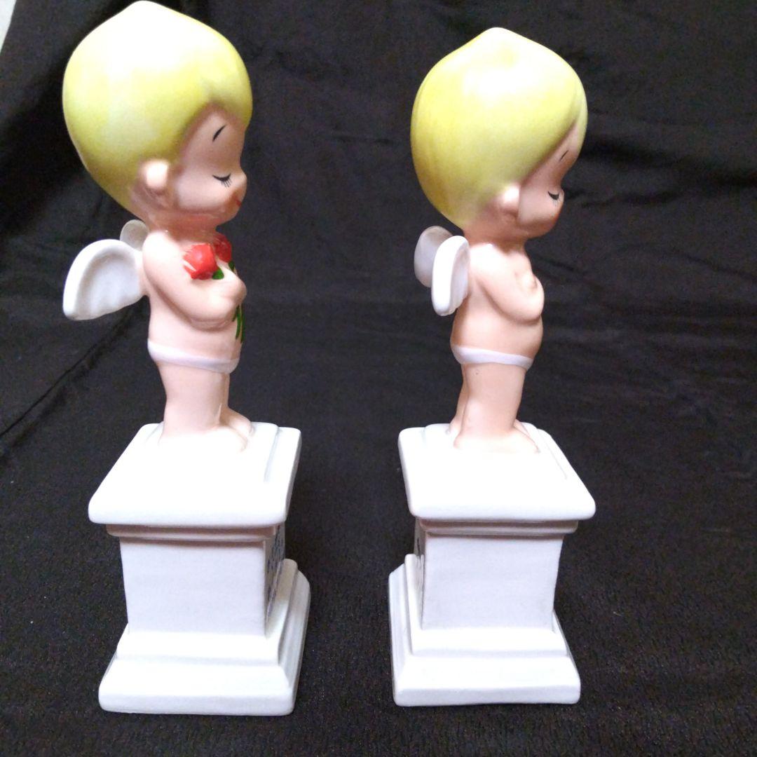 内藤ルネ RUNE 陶器製天使 置物2点 ヴィンテージ 昭和レトロ