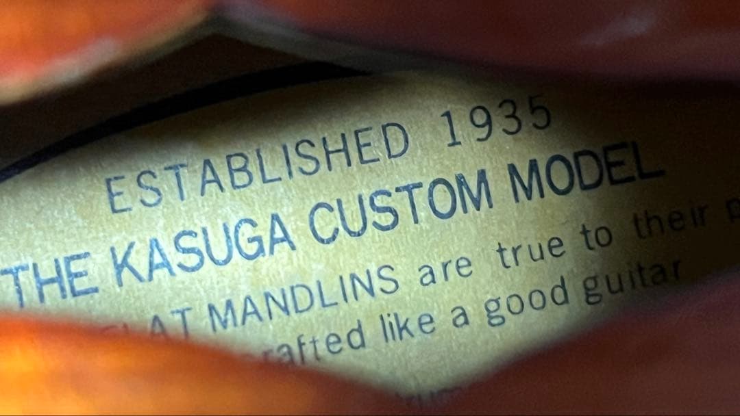 春日フラットマンドリン M-30 クリップピックアップ、ハードケース付き！