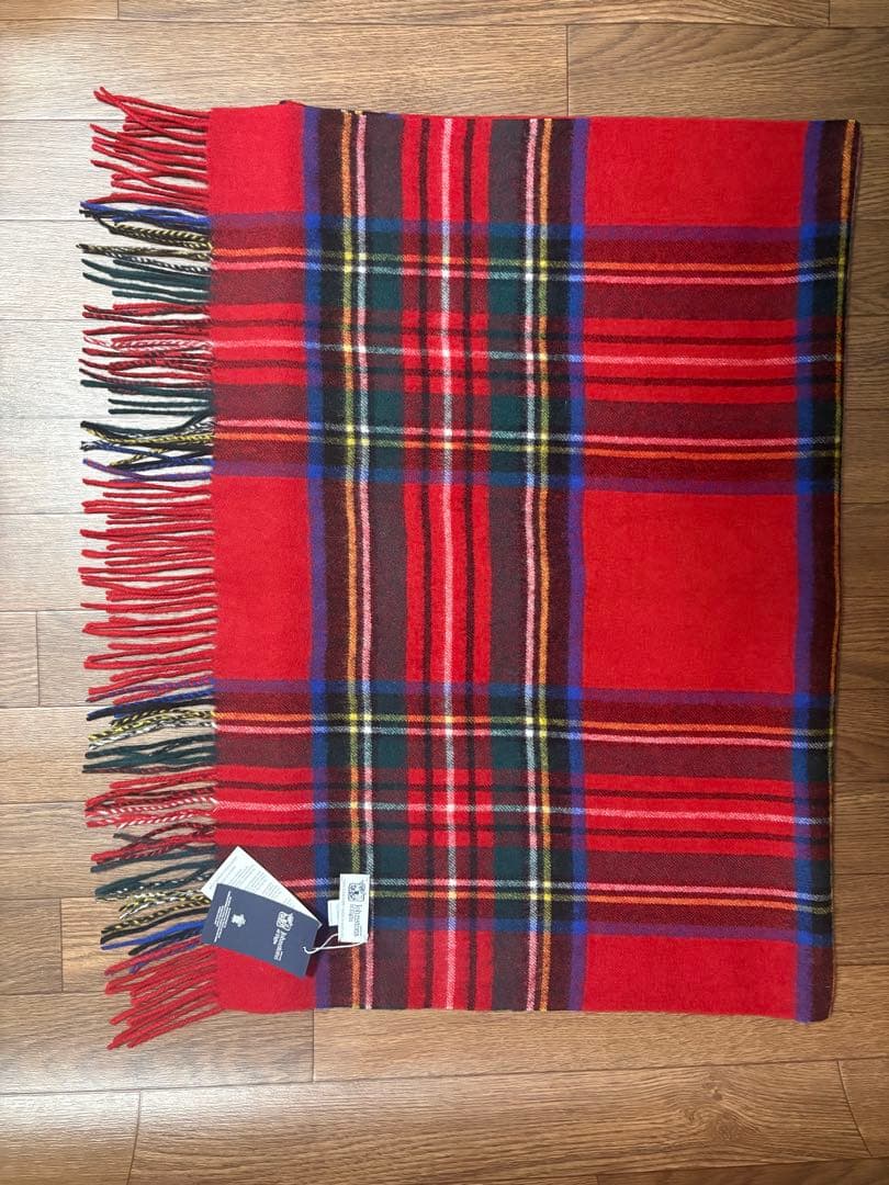 大判ジョンストンズ カシミヤ 100%マフラー ストール ロイヤルスチ