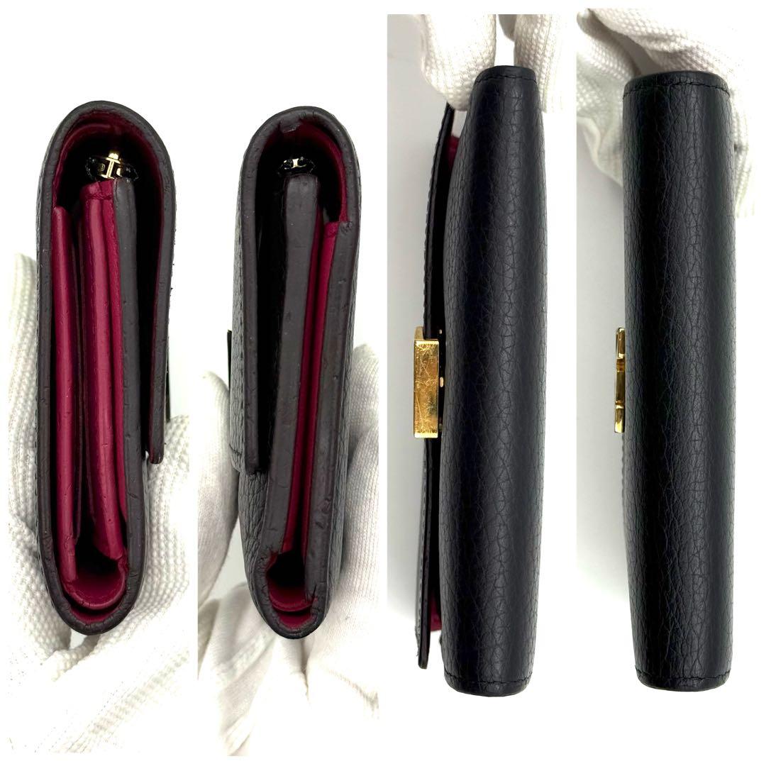 極上美品✨ルイヴィトン カプシーヌ コンパクト ブラック ピンク 財布