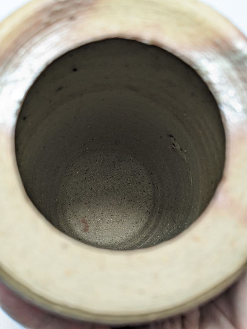 岡山県重要無形文化財 藤原建 備前焼 緋襷筒花入 四方桟