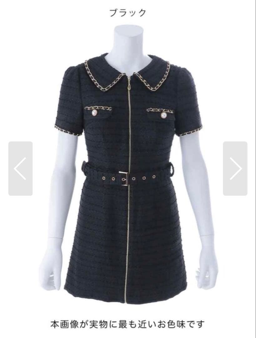 ジュエルズ　ブラックツイードドレス