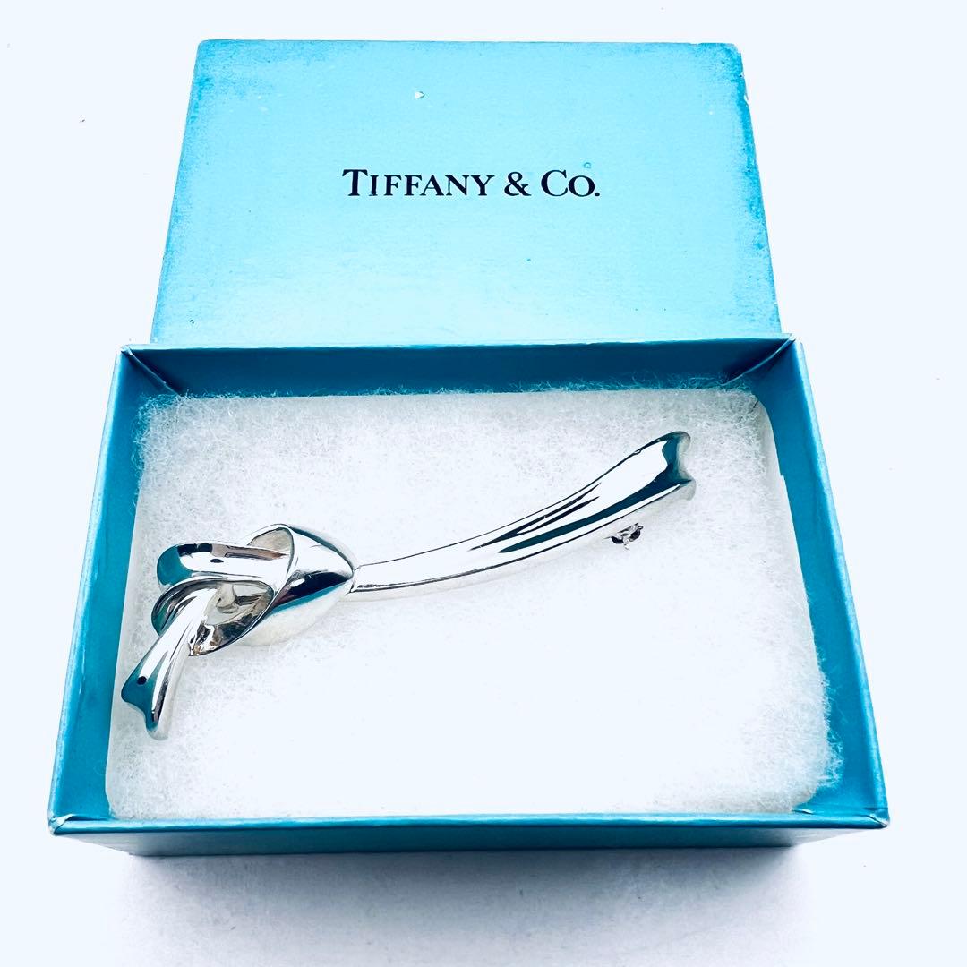 美品✨ティファニー リボン ピンブローチ シルバー Knot ヴィンテージ