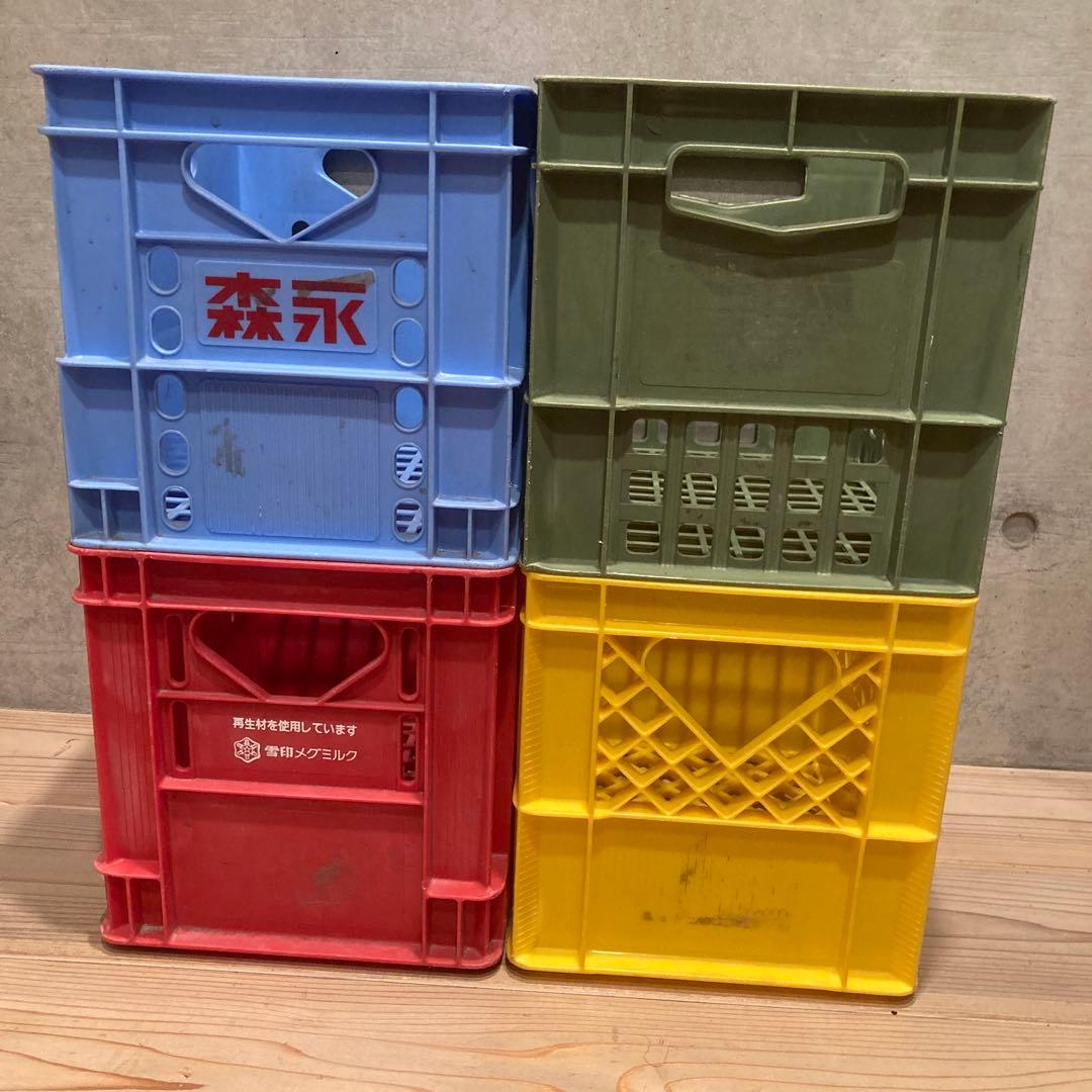 美品 牛乳コンテナ 4個 ケース ボックス コンテナ ビールケース - メルカリ