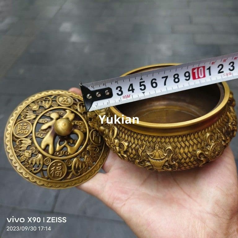 銅器 獅頭炉 五福臨門八宝薫香炉 香道具 装飾品 工芸品 美術品