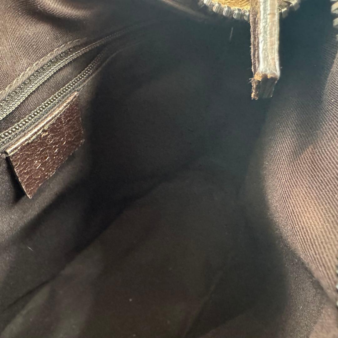 希少 グッチ ワンショルダーバッグ ハンドバッグ GGキャンバス レザー