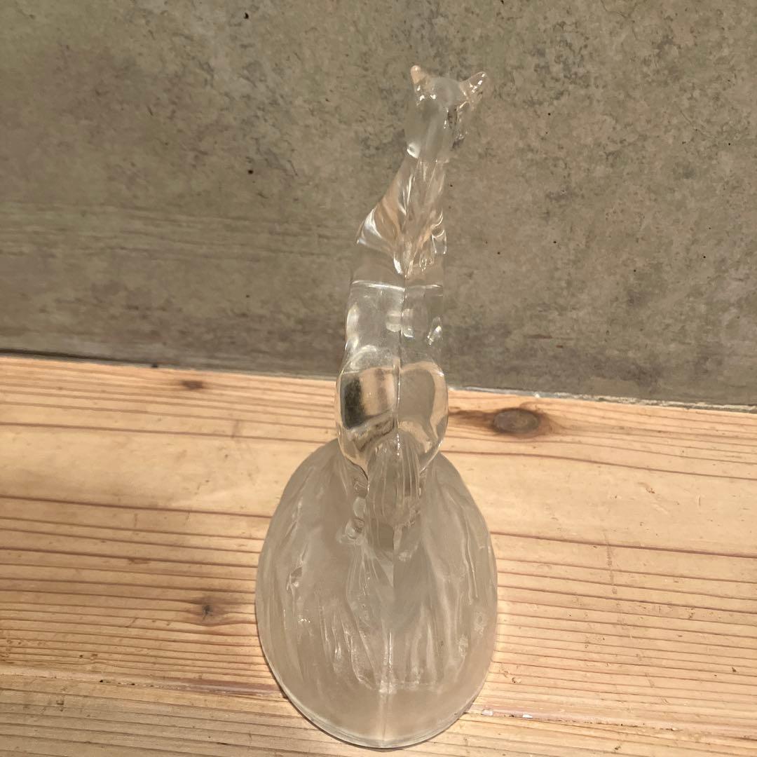 美品 ヴィンテージ ガラス 馬 りんご 置物 オブジェ ずっしり クリスタル