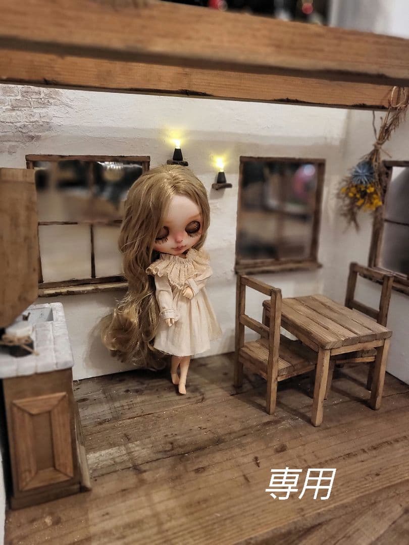 背景ボード ミニチュアハウス ドールハウス アンティーク ブライス 1/6