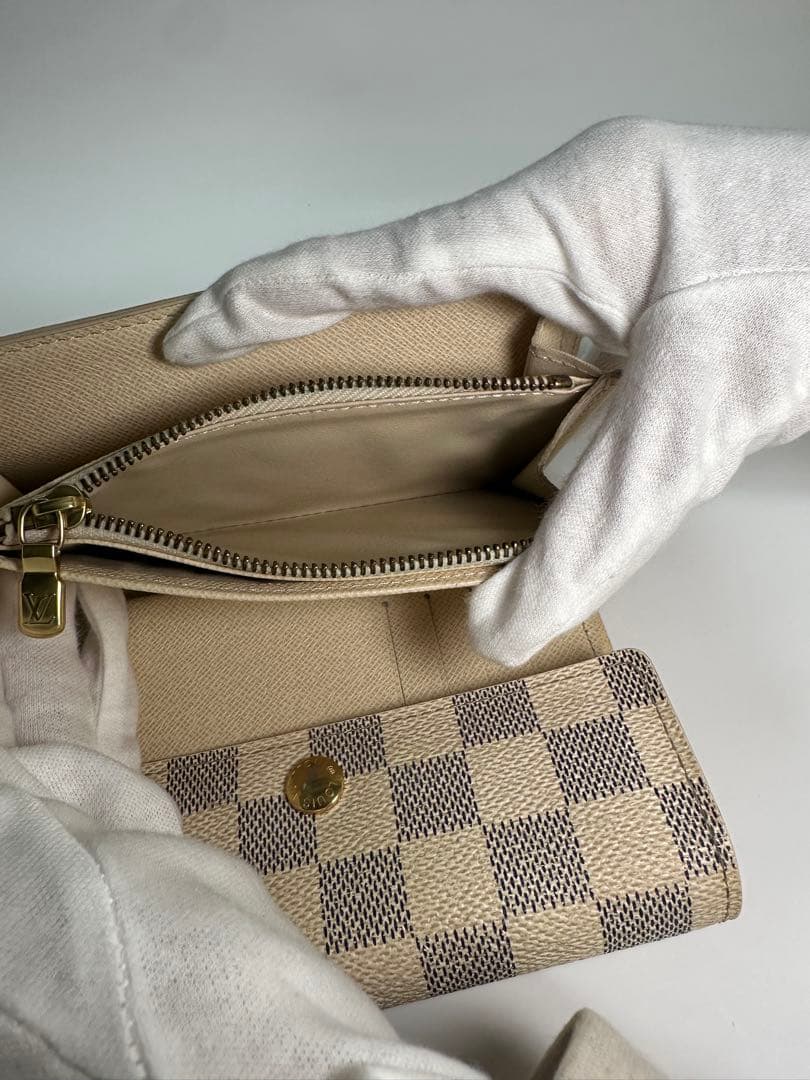 LOUIS VUITTON ダミエ・アズール 二つ折り財布の通販｜elegannews.com