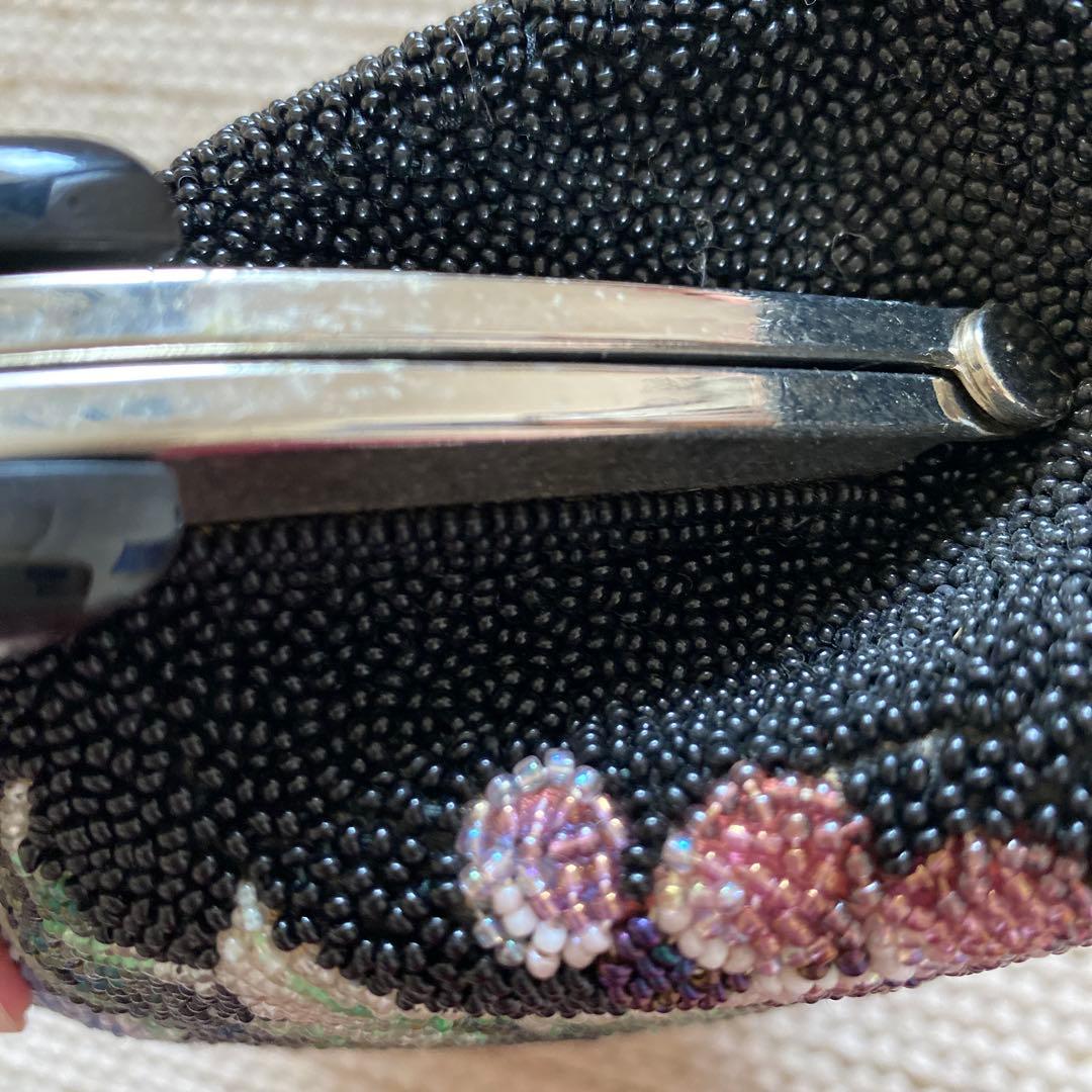 総ビーズ　ハンドバッグ　アンティーク　ヴィンテージ　昭和40年代　レトロ　和装