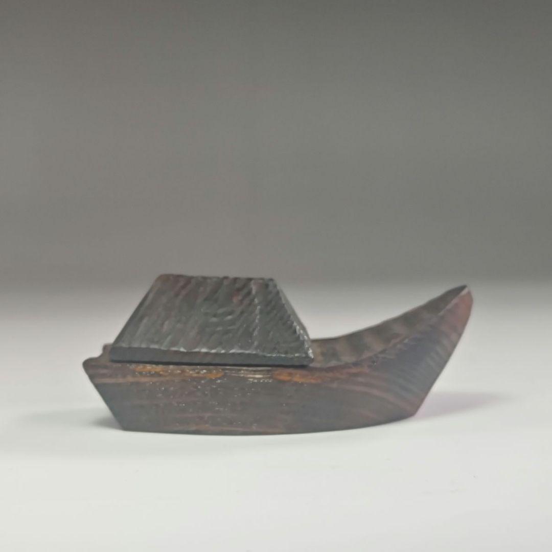 ウ306 香合『隆弘峯作』『屋形舟 香合 木彫 共箱』茶道具 - メルカリ