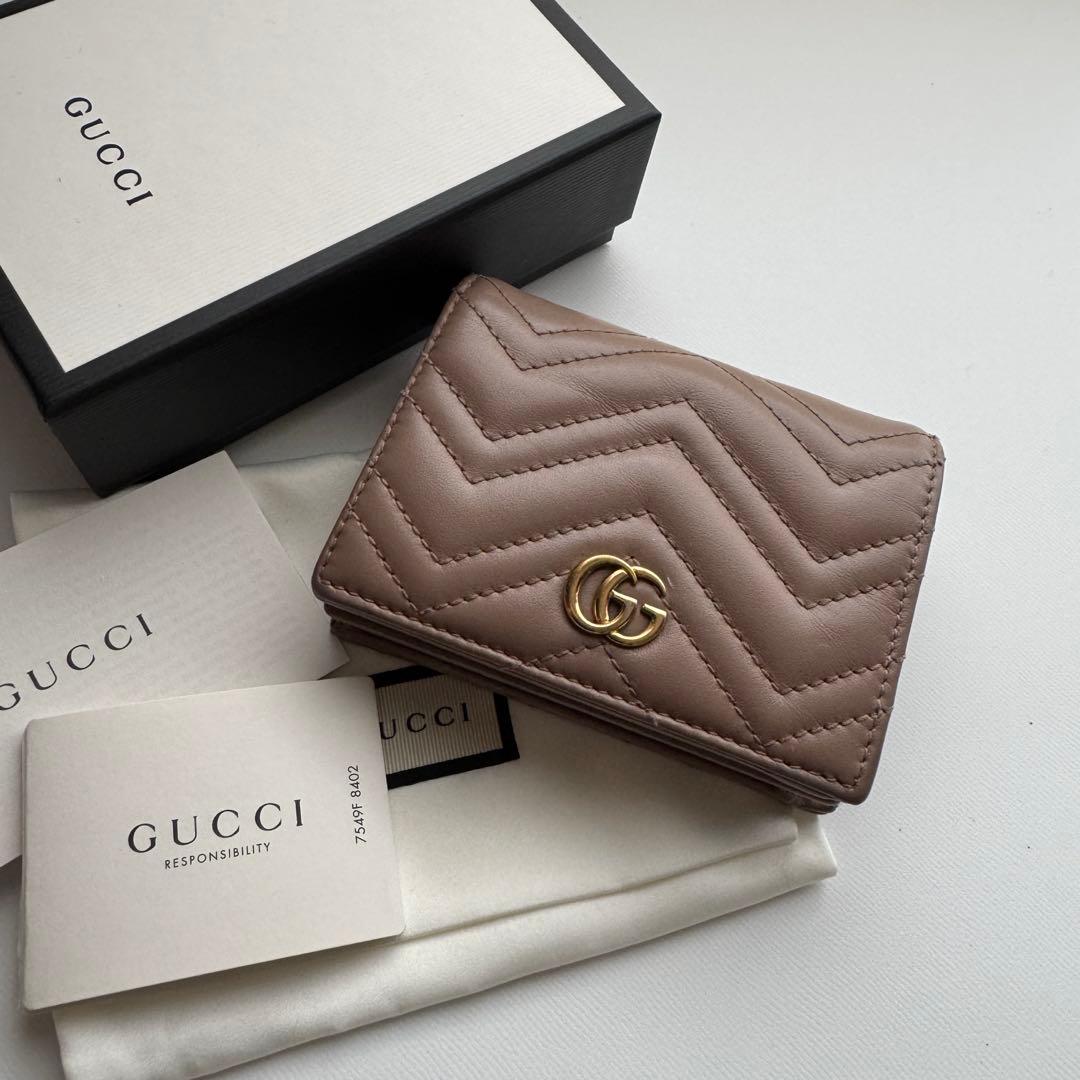 極上美品】 GUCCI グッチ マーモント 2つ折り 財布 コンパクト