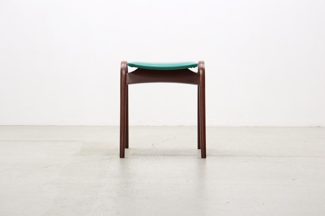 秋田木工 剣持勇 ビーチ材 スタッキングスツール No.202 レトロ 緑