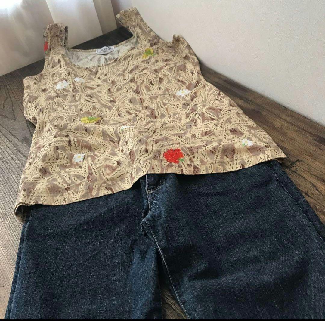 エルメス タンクトップ M 麦柄 花柄