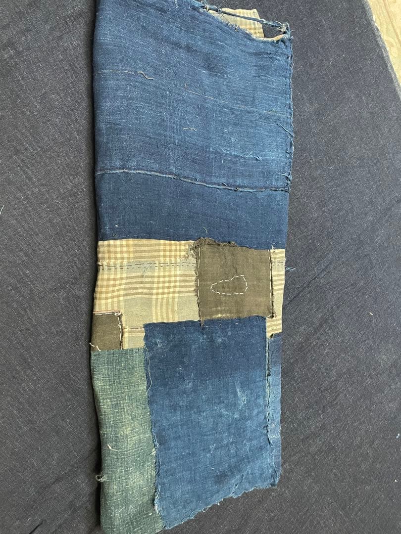 襤褸古布 藍染木綿 ボロ 他の方はお求め頂けません。 藍染木綿 古布