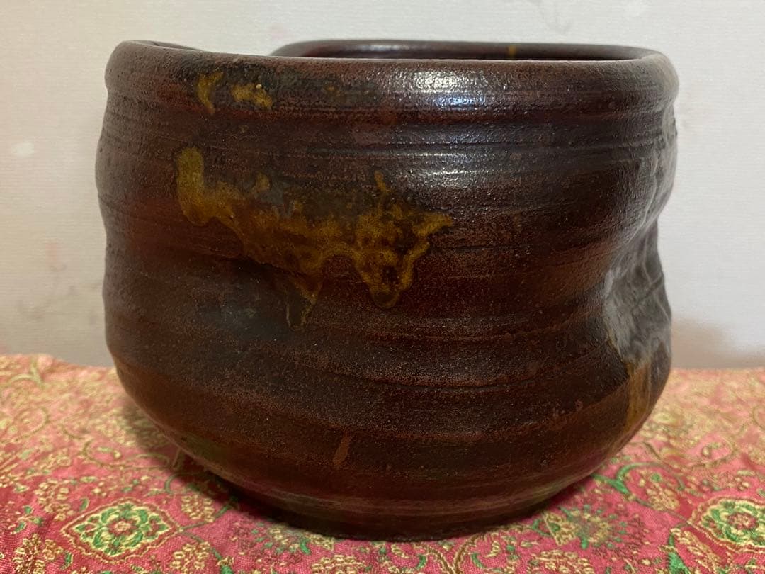 ♦江戸時代 古丹波 四方形 建水 茶道具 四方鉢 丹波焼 古美術品 骨董品