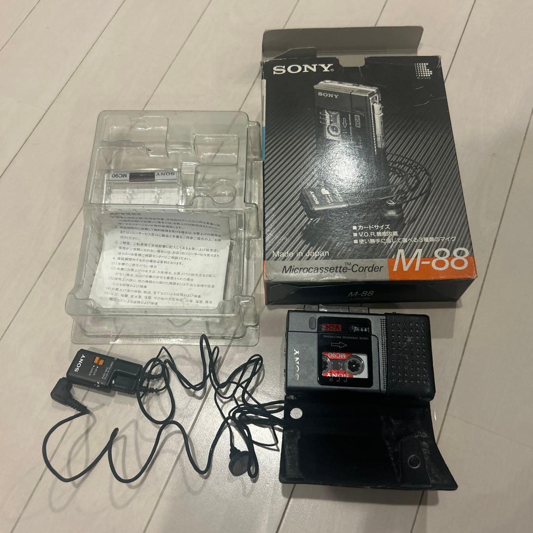 動作品】SONY M-88 マイクロカセットコーダー レトロ録音機