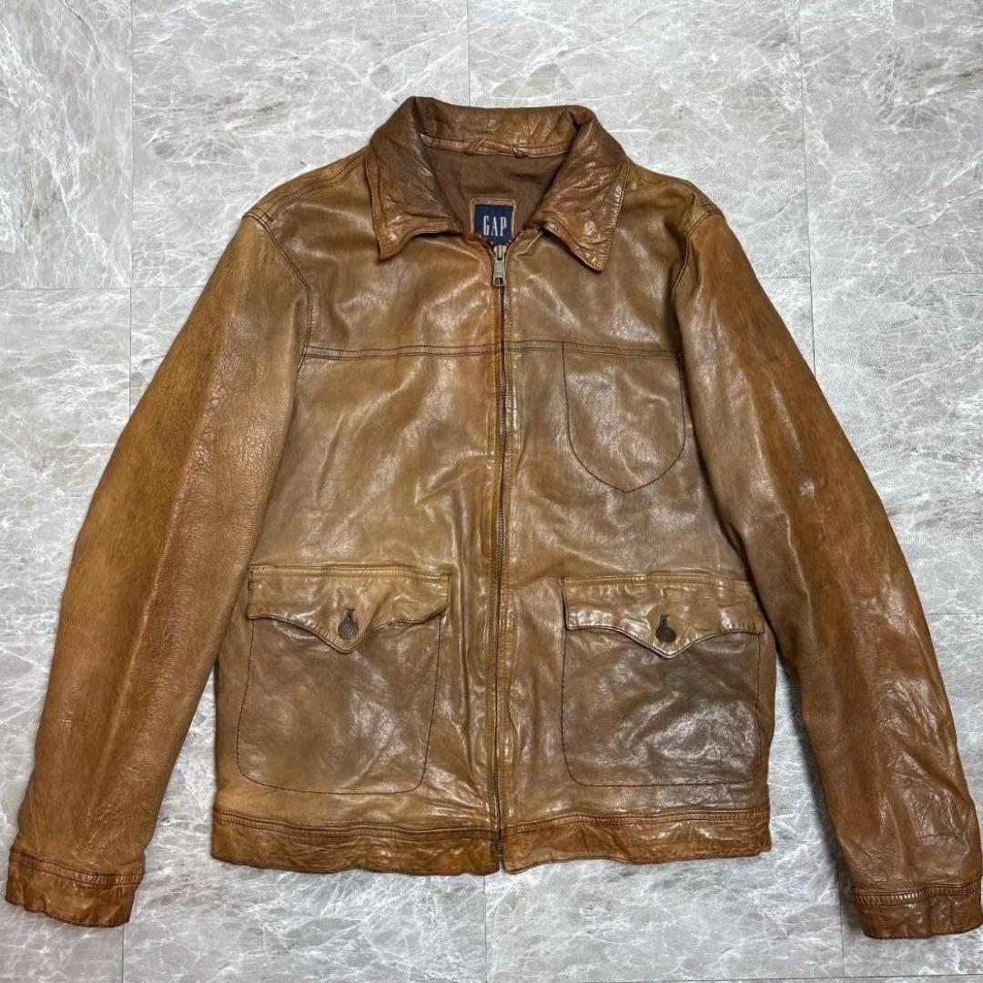 vintage old GAP leather jacket M archive