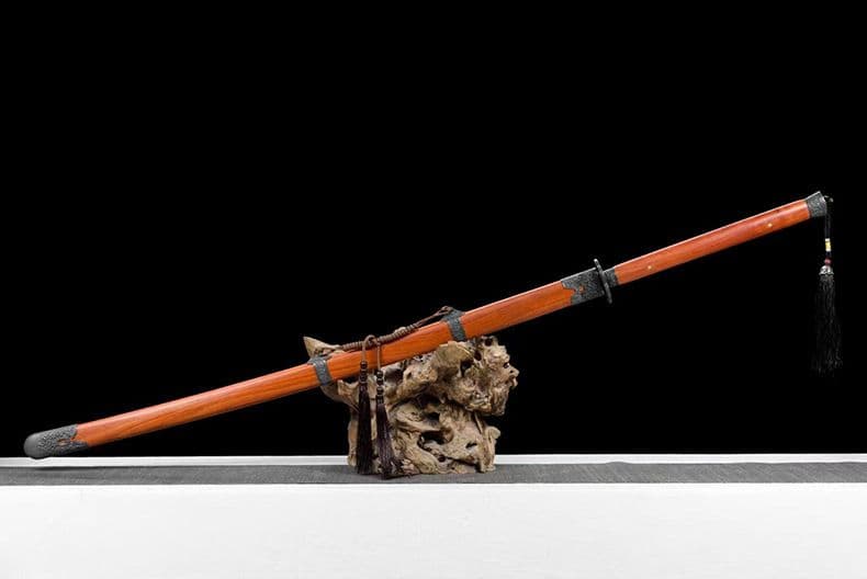 オレンジの曲刀 繍春刀 牛尾刀 苗刀 手鍛造打 古兵器 武具 刀装具 両手刀