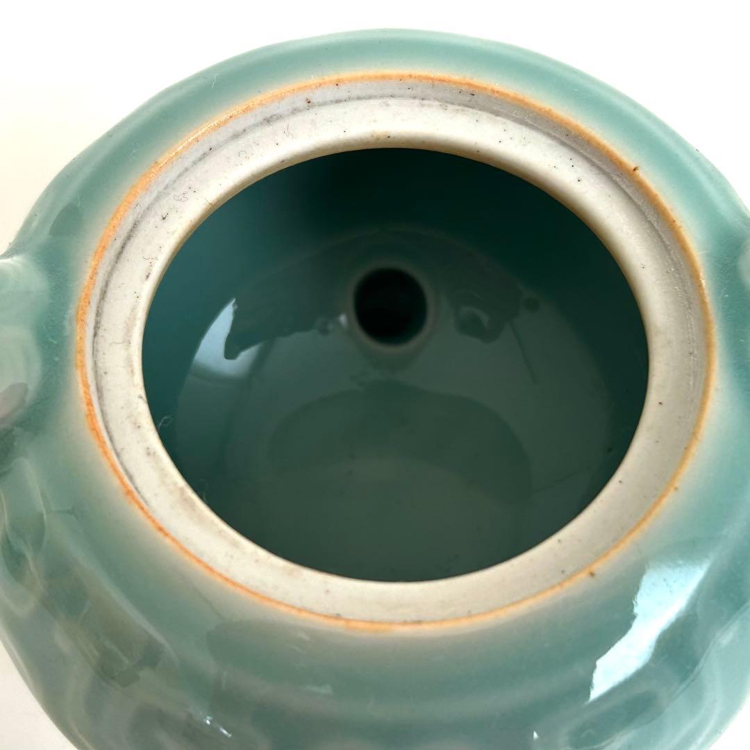 鍋島 小笠原長春 青磁 環付香炉 三足香炉 唐草模様 獅子 桐箱入りの